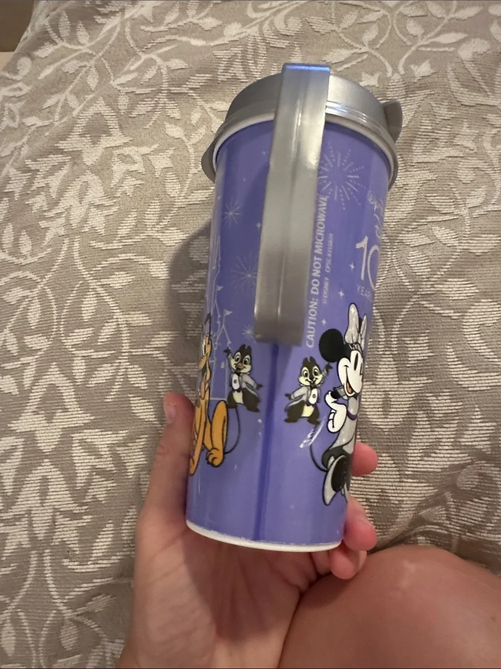 Disney Purple 100 Years of Wonder Mickey & Minnie Travel Mug with Silver Lid